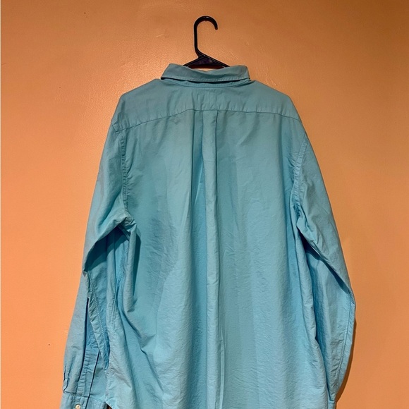 Ralph Lauren Men's Long Sleeve Button Down Shirt Size XXL Teal Yellow Pony - Picture 3 of 6